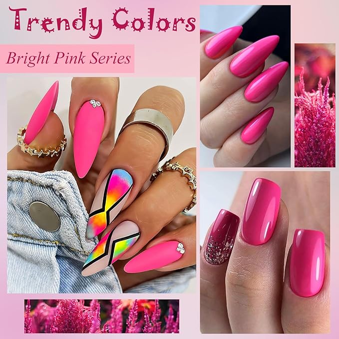 Nude Pink Gel Polish 12 Colors Gel Nail Polish Set Nail Polish Light Pink Baby Pink White Black Nail Art Design Manicure Kit Gifts for Women 8ml