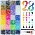 28 Color 3mm Jelly Resin Rhinestones w B7000 Glue for Bedazzling Crafting Flatback Stones Colorful AB Gems Diamonds Bedaazler Kit Charms for Nails Eyes Face Makeup Tumblers Bottles DIY Crafts
