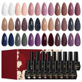 Gel Nail Polish Kit- Long Lasting 18 Trendy Colors Nail Polish, Quick Dry Soak Off UV/LED Lamp Gel for Home & Salon, Women & Teens