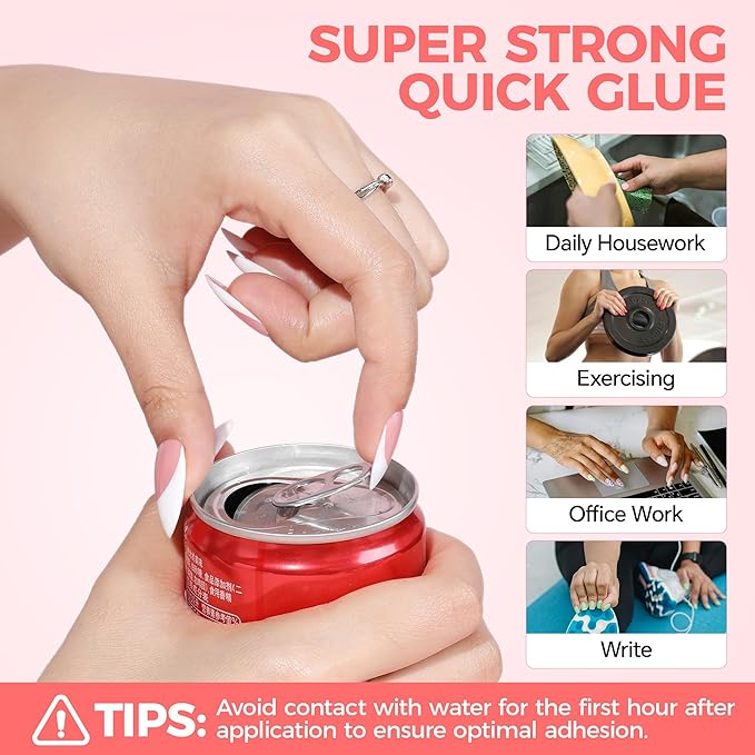 Super Strong Gel Nail Glue for Press On Nails: Upgraded No U V Lamp Needed Glue Gel, Travel-Size 5ml Air Quickly Dry for Nail Tips Fake Nails Long Lasting with Professional Salon Quality