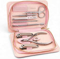 9 in 1 Professional Manicure Pedicure Set - Stainless Steel Nail Clippers, Nano File, Cuticle Nipper, Scissors, Tweezers, Travel PU Leather Case for Men & Women - Valentine's Gift Idea