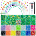 Emerald Green AB Resin Rhinestones w B7000 Glue for Crafting Bedazzling 2-6mm Flatback Colorful Jelly Stones Diamonds Gems Bedazzler Kit for Nails Face Eyes Makeup Tumblers Bottles Crafts Shoes