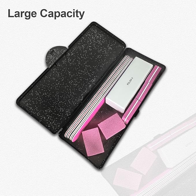 Manicure Tool Box, Nail Tool Organizer Personal Nail Box Storage Case for Organizing, Container for Nail Supplies Clear Plastic Nail Tool Box for Manicure Pedicure Kit (2 Pack)