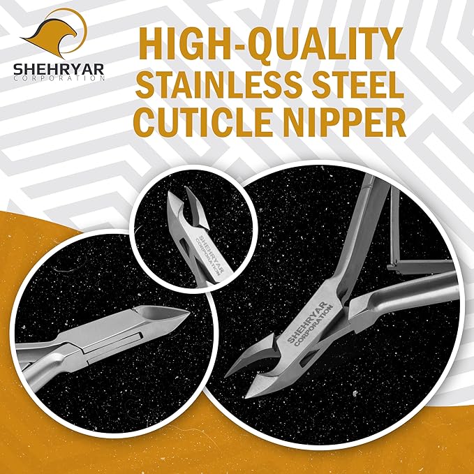 Cuticle Nippers Trimmer Cutter – Professional Stainless Steel Nail Remover Clippers for Manicure Pedicure, Fingernail & Toenail Care Tool (Silver)