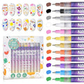 12 Colors Nail Art Pens Set, Nail Art Markers Polish Pens for Painting Nails, Acrylic Paint Drawing Painting Dotting Markers Pen Quick Drying Nail Art Design Manicure Tools 0.5mm