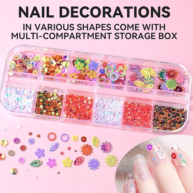 Nail Charms Kit with 30 Sheets Flower Nail Stickers,Colorful Heart Flower Bow 3d Nail Rhinestones And Gems,Nail Pearls Jewels,Tweezer and Wax Pen,Nail Art Tools for DIY Nail Design