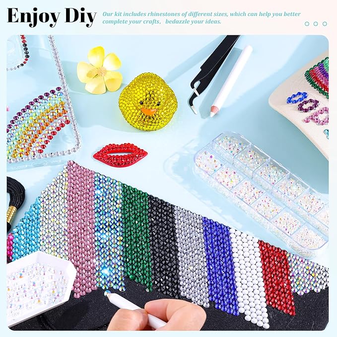12100Pcs Jelly Resin Rhinestones for Crafting with 3Pcs 10ml B7000 Jewelry Glue, 2 Boxes Flatback Crystals Diomand (Transparent AB) for Bedazzling Crafts Nail Art，Non Hotfix Gems for Clothing Shoes