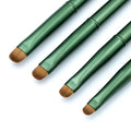 4pcs Matte Green Metal French Nail Brush | Professional French Tip Brush | Nail Clean Up Brush (#10,#12,#14,#16) (Matte Green)