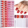 FANDAMEI Red Press on Nails, 6 Colors Cat Eye Press On Nails Short Square, Glossy Red Cat Eye Nails for Women Salon Quality, Natural Fit Fake Nails Fine Diamond Shine, Glitter Nails Kit for Festival