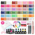 VANREESA Gel Nail Polish Kit with U V Light and Nail Drill Kit 65 Pcs Gel Polish Nail Set 35 All Season Colors Nail Polish Set Base Coat & 4 Effects Top Coat Complete Nail Kit Gifts for Women