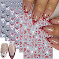 6 Sheets French Tip Nail Sticker for Nails Art Valentines Nail Art Stickers Black White Red French Tip Bow Designs 3D Self-Adhesive Cute Nail Decals for Women Manicure Decorations Supplies