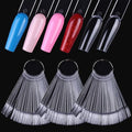 150 Pcs Nail Swatch Sticks with Ring, Clear Coffin Nail Polish Swatch Sticks, Ballerina False Nail Sample, Nail Practice Color Display Board Accessories for Home or Salon Use