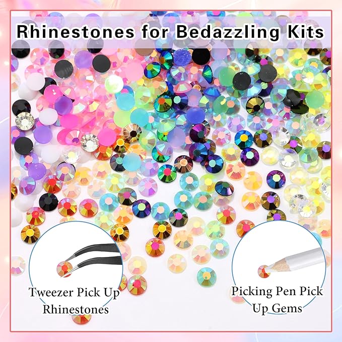 RODAKY Resin Jelly Rhinestones for Crafting Bedazzling,24 Color Rhinestones for Nails Art,4MM Nail Rhinestone and Gems,Nail Diamond Flatback Gems Crystals Charms for Nail Design DIY Makeup Decor