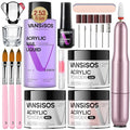 Acrylic Nail Kit with Drill: Complete Set with Everything for Beginners and Women at Home Salon - Including Clear White Pink Acrylic Powder and Liquid and Brushes for Extensions