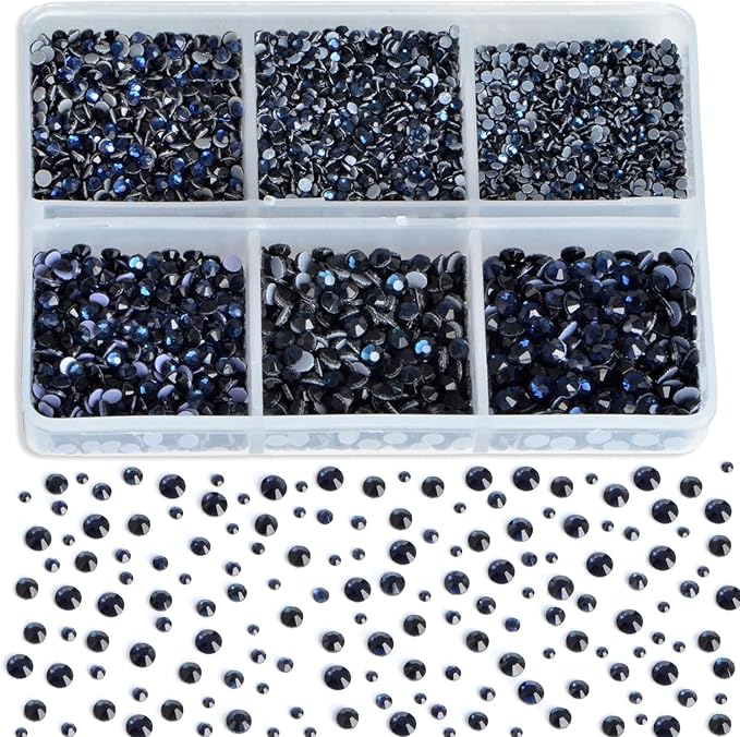 8000pcs Hotfix Rhinestones Flatback,Rhinestones for Crafts Clothes Mixed 6 Sizes, Hotfix Crystals with Wax Pencil Kit, SS3-SS12,Montana