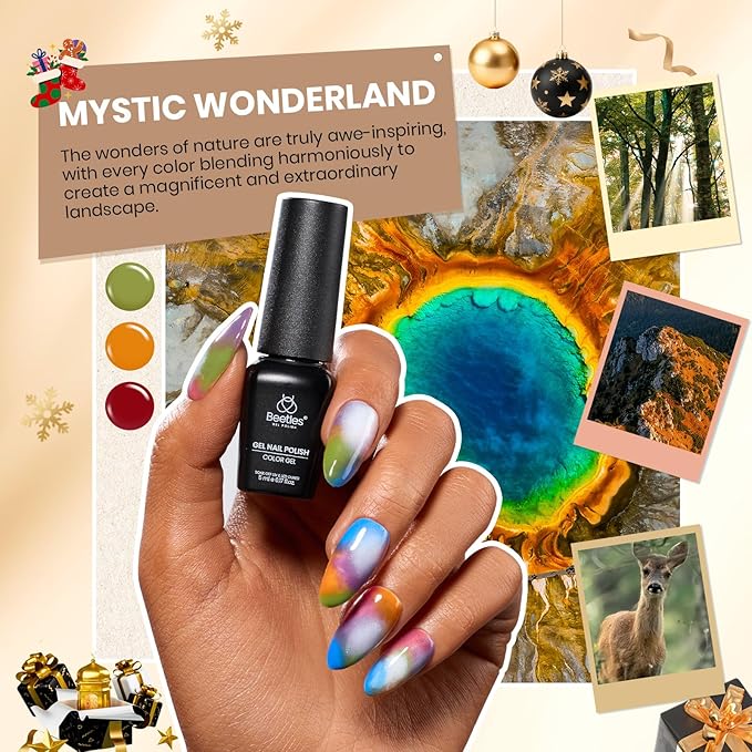 Beetles Gel Nail Polish Kit with U V Light - 68 Pcs Nails Kit 45 Colors Red Jelly Gel Polish Set Mystic Wonderland Soak Off Red Green Nude DIY Manicure Nail Salon Gifts for Women Teens Girls