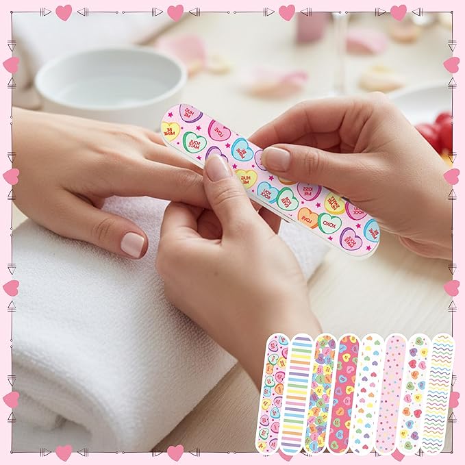 H1vojoxo Happy Wedding Party Nail Files - 48pcs Conversation Heart Double Sided Emery Boards Wedding Party Nail Files Favor Wedding Bridesmaid Gift for Employee Coworkers Appreciation Teacher Staff
