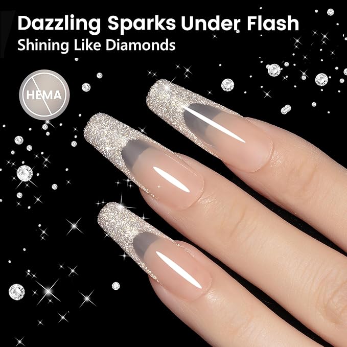 YTD Likomey Colorful Light Gold Reflective Glitter Gel Nail Polish,15ml Holographic Flash Diamond Shimmer Gel,Sparkly Shiny Fall Winter Salon Home Manicure UV Varnish,SZ503
