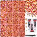 30000Pcs Red AB Rhinestones for Bedazzling with B7000 Jewelry Glue, Bedazzler Kit Bulk Flatback Gems, Resin Rhinestones for Crafting Crafts Clothing Shoes Fabric Nail Art Assorted Size 2/3/4/5/6mm