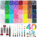 Zefy 40 Colors Resin Jelly Rhinestones for Bedazzling, 5mm 10000 Pcs Flatback Gems for Crafting, Bedazzling Kit with 3Pcs B7000 Glue for Clothing Shoes Nail Book Diamond Art