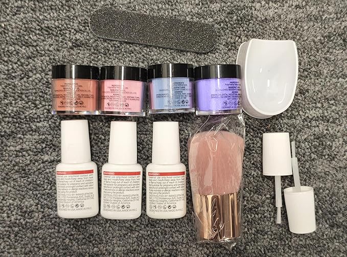 AZUREBEAUTY Dip Powder Nail Kit, Color Changing Glitter Pink Blue Purple Orange Mood Temperature Dipping Powder Liquid Set with Base Top Coat Activator for Home Manicure Gift