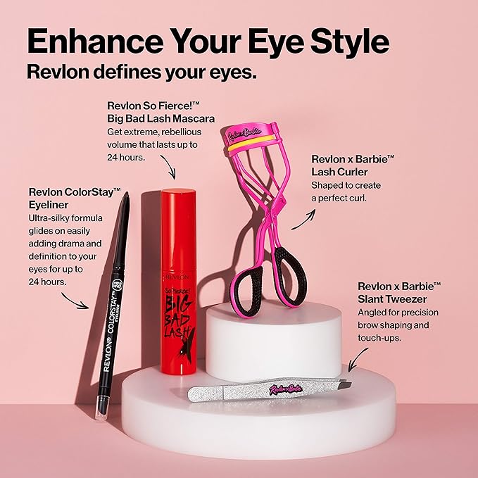 Revlon x Barbie Nail Clipper, Stainless Steel Non-Corrosive Mess Free Curved Blade Fingernail Toenail Cutter