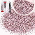 5000PCS SS10/2.8mm Crystal Rhinestones (Light Pink) with 2Pcs 10ml B7000 Jewelry Glue, Bedazzling Flatback Glass Rhinestones for Crafting, Gems Diomand Charms for Tumbler Shoes Clothing Mugs Nail Art