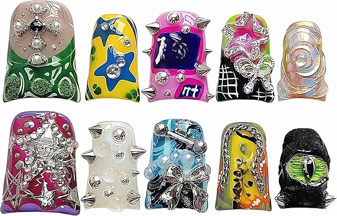 3D Rivet Gel Nail Art Mold Silicone Tools Nails Manicure Design Multiple Shapes Buckle Small Model Resin Zipper Molds for Accessories Supplies