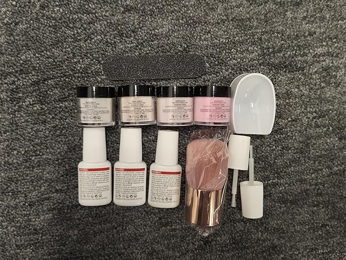 AZUREBEAUTY Dip Powder Nail Starter Kit, 4 Colors Translucent Jelly Nude Gentle Pink Dipping Powder System Liquid Set with Base & Top Coat Activator for French Nail Art Manicure Salon DIY