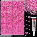 25000Pcs Resin Rhinestones for Crafting, Hot Pink AB 2-6mm Mixed Sizes Non Hotfix Flatback Gems with 1Pcs Glue, Bedazzling Crystal for DIY Craft Clothing Mugs Tumblers Shoes Fabric Decor Nail Art