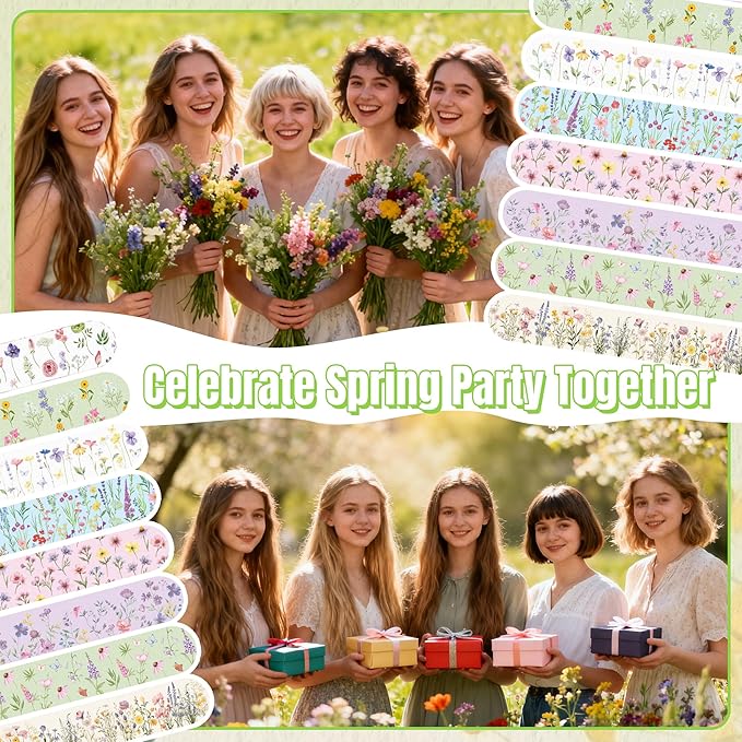 H1vojoxo Spring Colorful Wildflower Nail Files - 48pcs Spring Wildflower Double Sided Emery Boards for Girl’s Birthday Gifts Tea Party Emery Boards for Women Employee Coworkers Spring Party Nail Files
