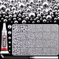 13500Pcs Flatback Pearls for Bedazzling (Silver) with B7000 Jewelry Glue, Assorted Size 2/3/4/5/6/8/10mm Half Pearl, Bedazzling Gems for Crafting Clothing Tumbler Shoes Embellishment Nail Art