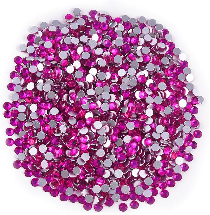 Blinginbox Glass Flatback Rhinestones Crystal Round Gems,Lt. Rose B,SS8/1440pcs,2.3-2.5mm
