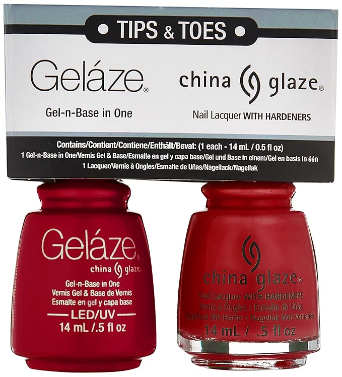China Glaze Gelaze Tips and Toes Nail Polish, 108 Degrees, 2 Count