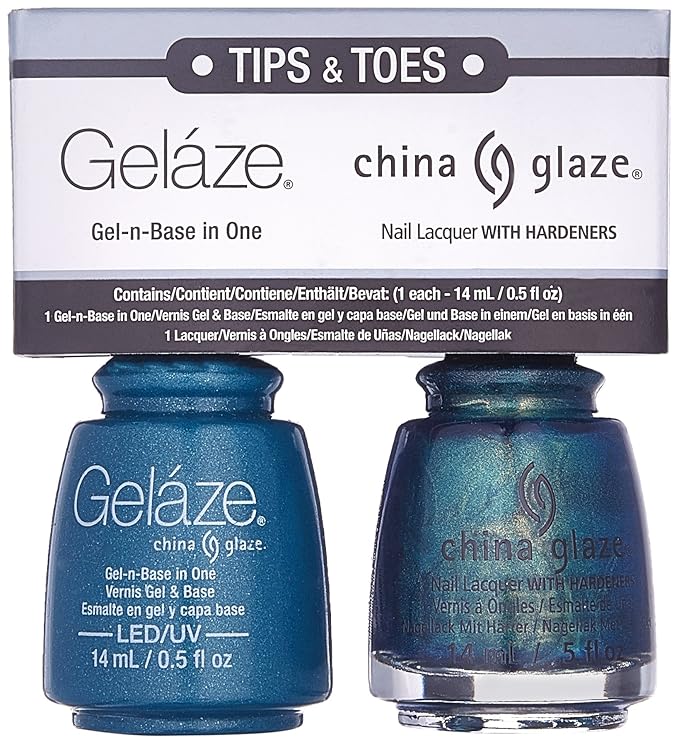 China Glaze Gelaze Tips and Toes Nail Polish, Deviantly Daring, 2 Count