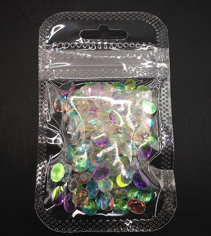 100PC Flatback Oval Rhinestones Nail Art Rhinestones AB Crystals Glass Stones 3D Nail Jewelry Accessories