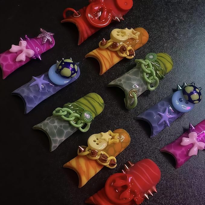 3D Buttons Gel Nail Art Mold Silicone Tools Nails Women DIY Manicure Design Multiple Shapes Button Small Model Resin Buckle Gel Molds for Accessories Supplies