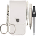 3 Swords Germany - brand quality 3 piece manicure pedicure grooming kit set for professional finger & toe nail care scissors tool genuine leather case in gift box, Made in Solingen Germany (02655)