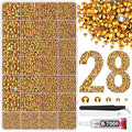 30000Pcs Resin Rhinestones for Bedazzling with Tweezers, Mine Gold Rhinestones for Crafting with B7000 Jewelry Glue for DIY Crafts Clothing Tumblers Shoes Fabric Nail Art