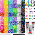 16000Pcs Resin Rhinestones for Bedazzling Kit, 2 Boxes Multicolor 4mm&5mm Bedazzled Crystal, Flatback Gems with 3Pcs 10ml B7000 Jewelry Glue for DIY Crafts Clothing Nail Art Makeup