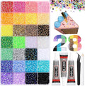 RODAKY 28 Color Rhinestone 3mm Resin Jelly Rhinestones Colorful Flatback Gems for Bedazzling Crystal Rhinestone Kit with 3Pcs 10ml B7000 Glue Diamond Jewels for Crafting DIY Art