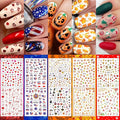 30 Sheets All Holiday Nail Stickers, Thanksgiving Independence Christmas Valentine's HalloweenDay Nail Art Decals Mixed All Season Set, Self-Adhesive Design Year-Round Manicure Decorations Supplies