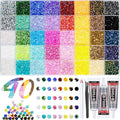 40000+Pcs Resin Jelly Rhinestones for Bedazzling, 3mm Multicolor Flat Back Gems Bedazzler Kit with 3Pcs 10ml B7000 Jewelry Glue, Colorful Bulk Jewels for Book Shoes Crafts Tumblers Nail Art DIY