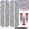 12000Pcs Resin Rhinestones for Bedazzling with 3Pcs B7000 Jewelry Glue, 2 Boxes AB Flatback Rhinestones for Crafting Crafts DIY, Crystals Gems for Clothing Shoes Tumblers Nail Art Makeup
