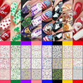 30 Sheets 8 Holiday Nail Art Stickers, Variety Pack All Season Nail Decals for All Year, Self-Adhesive Pegatinas Uñas 4th of July Halloween Fall Christmas Valentine St. Patrick's
