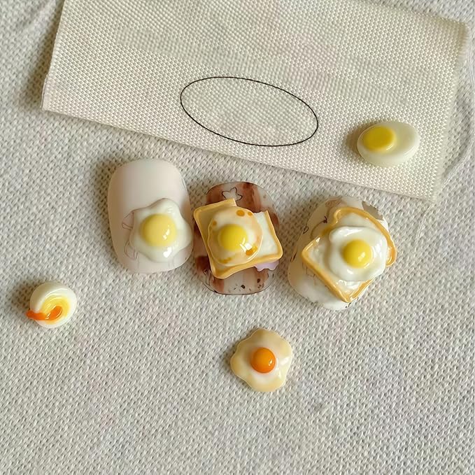 3D Poached Eggs Nail Mold Multiple Shapes Sunny Side Up Egg Silicone Nails Molds Accessories Gel Toast bread Art Manicure Tools