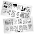 Whats Up Nails - Christmas New Year Winter Nail Stamping Plates (B034, B035) for Nail Art Design