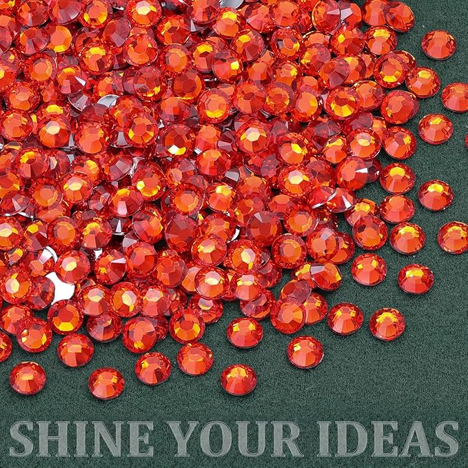 Resin Rhinestones for Crafting with B7000 Jewelry Glue, 2 Boxes Red Zircon Flatback Crystals with 3Pcs 10ml Glue for Bedazzling Crafts DIY Nail Art Makeup, Gems for Clothing Shoes