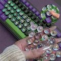110pcs Keyboard Stickers for Long Nails, Clear Raised Glass Key Covers, No-Residue, Easy to Apply, Reusable, for Desktop Keyboards, External Keyboards, Calculators