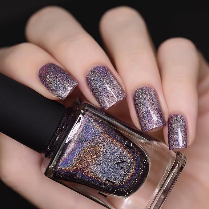 ILNP Charmed - Royal Plum Ultra Holographic Nail Polish, Chip Resistant Manicure, Non-Toxic, Vegan, Cruelty Free, 12ml